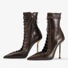 Royal Blue Vegan Suede Peep Toe Booties Cutout Block Heel Ankle Boots