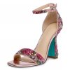 Black Patent Leather Animal Print Pointy Toe Heeled Mules Sandals