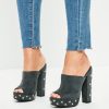 Women’s Dark Khaki Peep Toe Heels Ankle Strap Wedge Platform Sandals