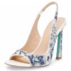 Black Patent Leather Animal Print Pointy Toe Heeled Mules Sandals