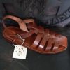 MENS LEATHER SANDALS, strappy summer shoes men “Pyrros”