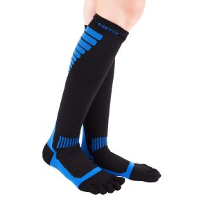 TOETOE – Men, Women Sports CoolMAX Seamless Patterned Compression Knee-High Toe Socks, Hygienic, Breathable S | M | L