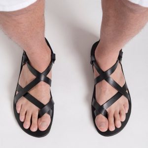 MENS LEATHER SANDALS, strappy summer shoes men “Zeus”