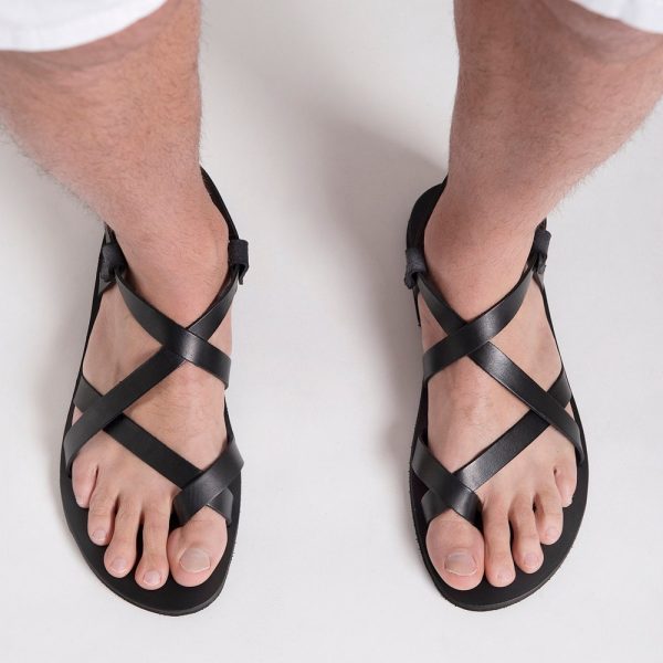 MENS LEATHER SANDALS, strappy summer shoes men “Zeus”