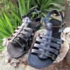 Brown Jesus Classic Leather Flats Sandals for Women and Men, TEL AVIV