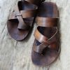 Greek Roman Men Leather Sandals, Handmade Greek Style Quality Men’s Sandals, Summer Vacation Men’s shoes, Black Leather Men Slides, HELIOS