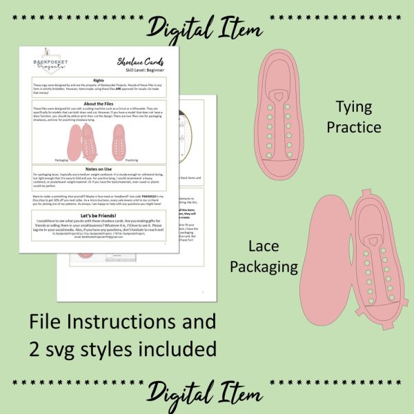 Shoelace Card Templates for Packaging and Practice