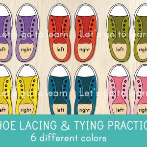 Shoe Lacing & Tying Practice – Shoelaces – Fine Motor Skills Activity – Montessori – Preeschool, Kindergarten – Homeschool – Educational