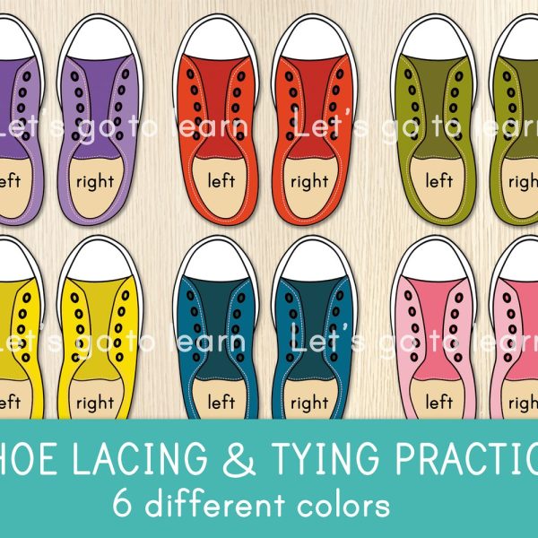 Shoe Lacing & Tying Practice – Shoelaces – Fine Motor Skills Activity – Montessori – Preeschool, Kindergarten – Homeschool – Educational