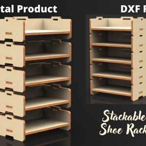 Stackable Shoe Rack, Shoe Storage, Shoe Shelf – Dxf Files