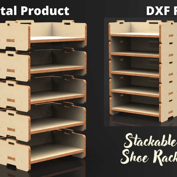 Stackable Shoe Rack, Shoe Storage, Shoe Shelf – Dxf Files