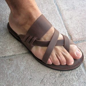 Greek Leather Sandals, Men’s Handmade Comfort Sandals, Real Leather Sandals with Cushioned Insoles, Multistrap Flip Flops