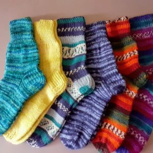 Hand knit wool socks