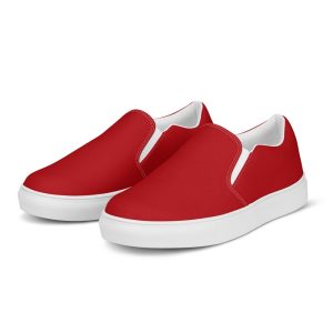 Women’s red slip-on canvas shoes