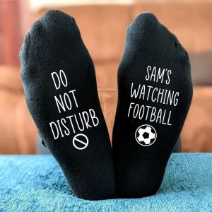Do Not Disturb Name watching Football Socks –  Printed and Personalised Men’s Gift – Birthday Gift – Christmas Gift – Father’s Day Gift