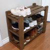 2 Tier shoe rack Industrial metal shoe shelf for hallway decor Wall mount shoe rack hallway rustic shoe Reclaimed custom shoe rack 2 tier