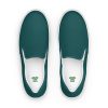 Green Plaid Cheeseburger Mens slip on canvas shoes – Canvas Print Shoes – Fathers Day Gift Idea – Gift for Him – Canvas Vans Style Shoe