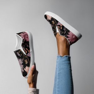 Womens Fashion Floral Canvas Slip On Shoes, Cottage Core Shoes For Her, Womens Slip On Summer Shoes, Womens Boho Lovers Gifts, Unique Shoes
