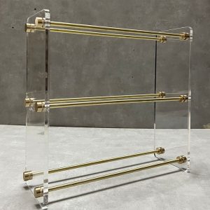 Customize Brass Acrylic Shoe Shelf – Acrylic Brass Shoe Rack – Handmade Brass Shoe Holder – Modern Shoe Storage