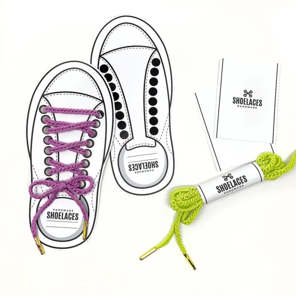 PRINTABLE Shoelace Display Cards + Wrap label – Digital PDF – cut out sneaker template for handmade shoelaces,  packaging for crochet laces