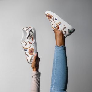 Floral Pattern Women’s slip-on canvas shoes, Slip-on comfort sneakers, Stylish summer sneakers,  Slip on slip off trat your feet