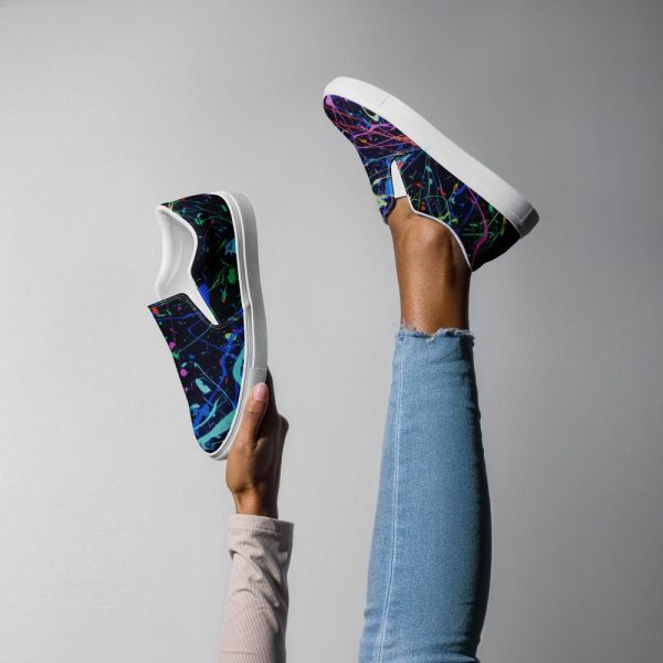 Splattered Paint Women’s slip-on canvas shoes, slip-on comfort sneakers,stylish summer sneakers, slip on slip off shoes to treat your feet
