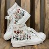 Embroidery Fox Converse/Flowers and Fox Embroidered Sneakers/Fox Inspired Converse High Top Shoes/Gift for her/Converse Chuck C178LT