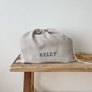 Beige Linen Shoe Bag, Oatmeal Drawstring Shoe Bag, Natural Linen Shoe Bag, Flax Bag Storage, Personalized Bag