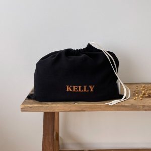 Black Linen Shoe Bag, Minimalist Drawstring Shoe Bag, Lightweight Shoe Bag, Flax Bag Storage, Travel Shoes Bag, Personalized Shoe Bag