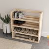 DIY Shoe Rack Digital Plan, Wooden Entryway Organizer Shelf, CNC Cut File Download