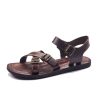 Greek Leather Sandals, Men’s Handmade Comfort Sandals, Real Leather Sandals with Cushioned Insoles, Multistrap Flip Flops