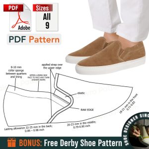 Patterns Slip On Sneakers – Sewing Pattern for Sneaker – Summer Men Shoes Pattern – Sewing Shoes Patterns – Slip On Shoes with Elastic – DIY