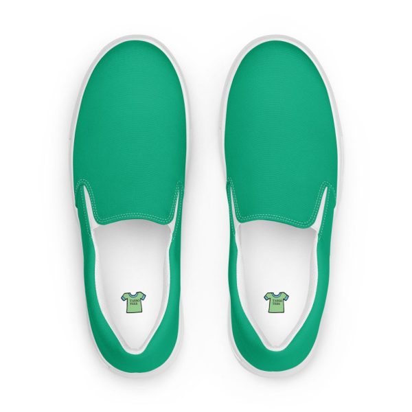 Men’s Sea Green slip-on canvas shoes, Men’s Casual Summer Shoes, Cruising shoes