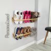 4 Tier Narrow Vertical Shoe Stand | Small Tower Shoe Shelf Rack | Wooden Shoes Organizer for Entryway
