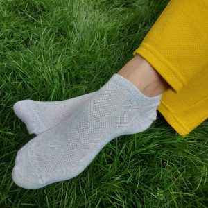 Set 5 organic linen socks.Lightweight,organic,Ankle Socks with mesh,men and women.casual,short Flax socks.eco-friendly gift.Seamless Socks