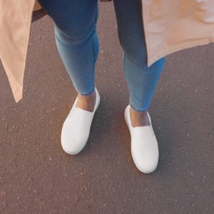 JacWats Women’s White slip-on canvas shoes