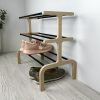 Hallway 2 tier yellow shoe rack, Black shoe furniture stand, Entryway Organization for shoes, Custom industrial shoe organizer for home gift