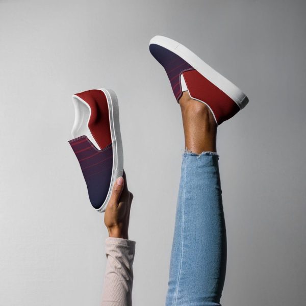 Women’s slip-on canvas shoes – Red and Blue