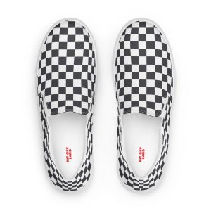 Black and White Checkered Men’s Slip-on Dupes – Women’s slip-on canvas shoes