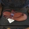 Brown Jesus Classic Leather Flats Sandals for Women and Men, TEL AVIV