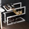 Entryway Shoe Rack Mini Wooden 4-Tier 4 Pair Capacity Shoe Organiser, Bathroom Storage, Easy Assamble Organiser for Hallway Bathroom