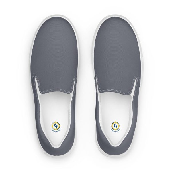 Men’s Blue-Grey slip-on canvas shoes, Men’s Grey Deck Shoes, Men’s Grey Boat Shoes, Men’s Topsiders, Casual Summer Shoes, Yachting Shoes