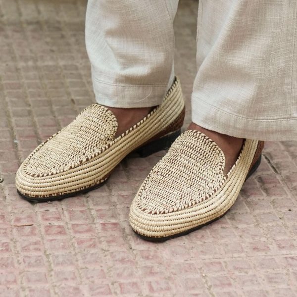 Handmade Men’s Raffia Shoes | Sustainable & Stylish Footwear | Natural Fiber Slip-On Loafers |Artisan Craft | Breathable Comfortable Shoes