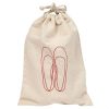 Dusty Rose Linen Shoe Bag, Light Pink Drawstring Shoe Bag, Girl Shoe Bag, Personalized Bag Storage