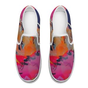 Printed Slip-On Canvas Shoes for Teens & Adults Stylish, Comfortable, and Lightweight Casual Sneakers Trendy Unisex Design with Breathable!!