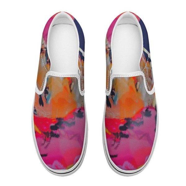Printed Slip-On Canvas Shoes for Teens & Adults Stylish, Comfortable, and Lightweight Casual Sneakers Trendy Unisex Design with Breathable!!