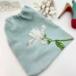 Floral Shoe Bag for Travel, Embroidered Fabric Drawstring Bags, Gift Bags, Vacation Luggage Accessory  Shoe Protector Cloth Beauty Pouch