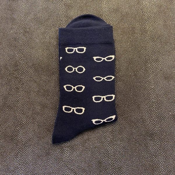 Socks “Optician” various glasses” dark blue, Maruschko Socks, women and men size 36-41,42-45 and 46-49 cotton, polyamide, elastane