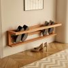 2 Tier shoe rack Industrial metal shoe shelf for hallway decor Wall mount shoe rack hallway rustic shoe Reclaimed custom shoe rack 2 tier