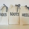 HANDWRITTEN TYPE Shoe Bag, Home And Travel, Dust bag for shoes, trainers, pumps, heels, sandals, Shoe Storage, Shoe organisation, Cotton Bag